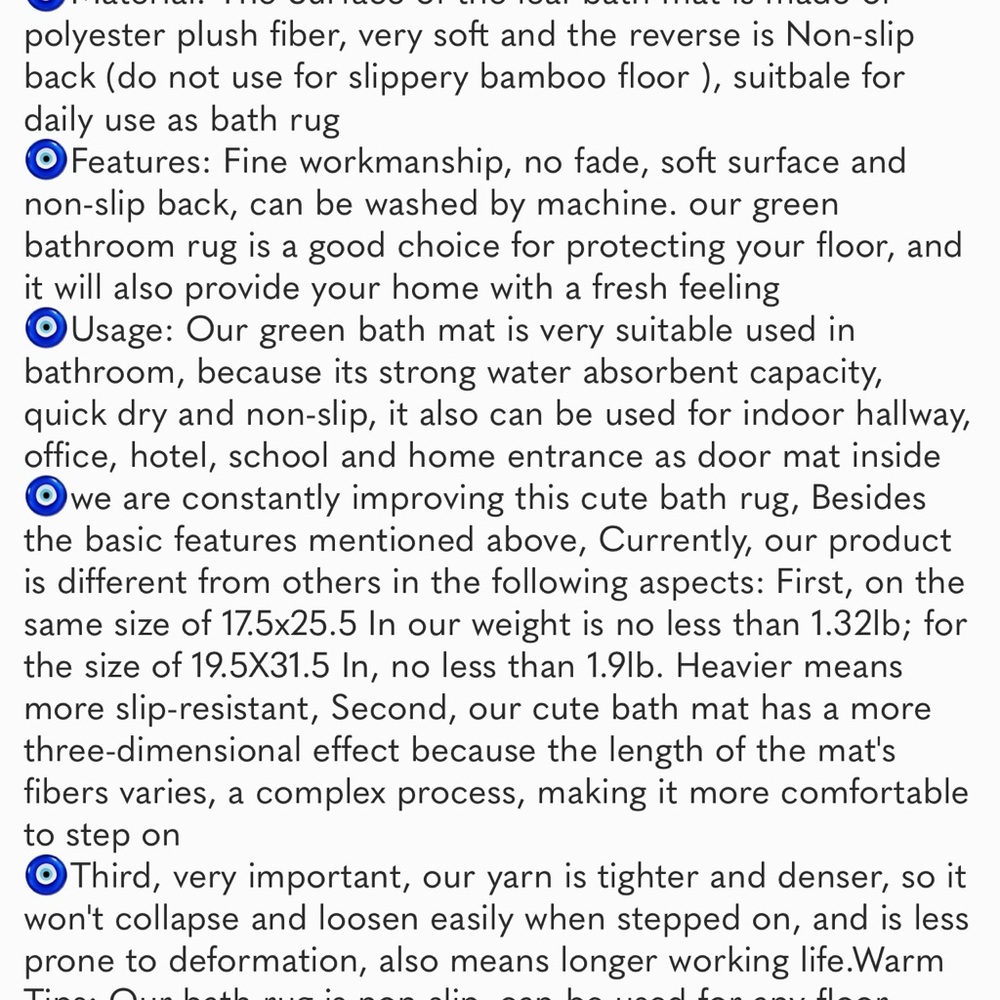 Bathroom Rugs-Green Bath Rug NonSlip Back Water Absorbent Leaves PlushMicrofiber - Picture 7 of 7